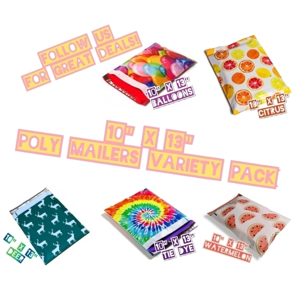 50 Mix Variety Pack (10 ea) 10x13 Poly Mailers